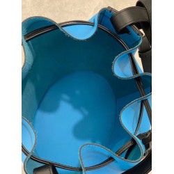 Loewe Medium Balloon Bucket Bag In Blue/Black Calfskin 697