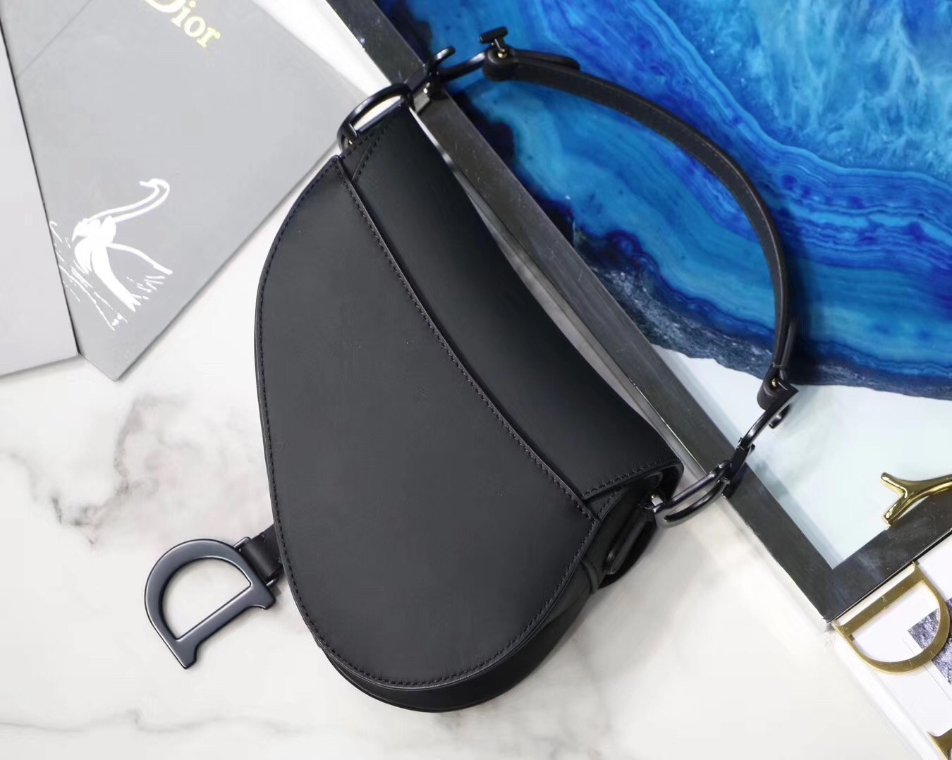 Dior Mini Saddle Bag In Black Ultra Matte Leather 189