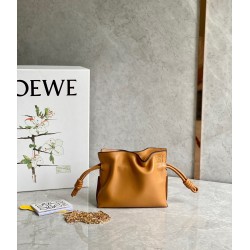 Loewe Flamenco Nano Clutch In Brown Nappa Leather 577