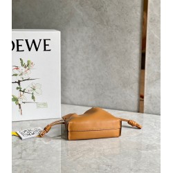 Loewe Flamenco Nano Clutch In Brown Nappa Leather 577