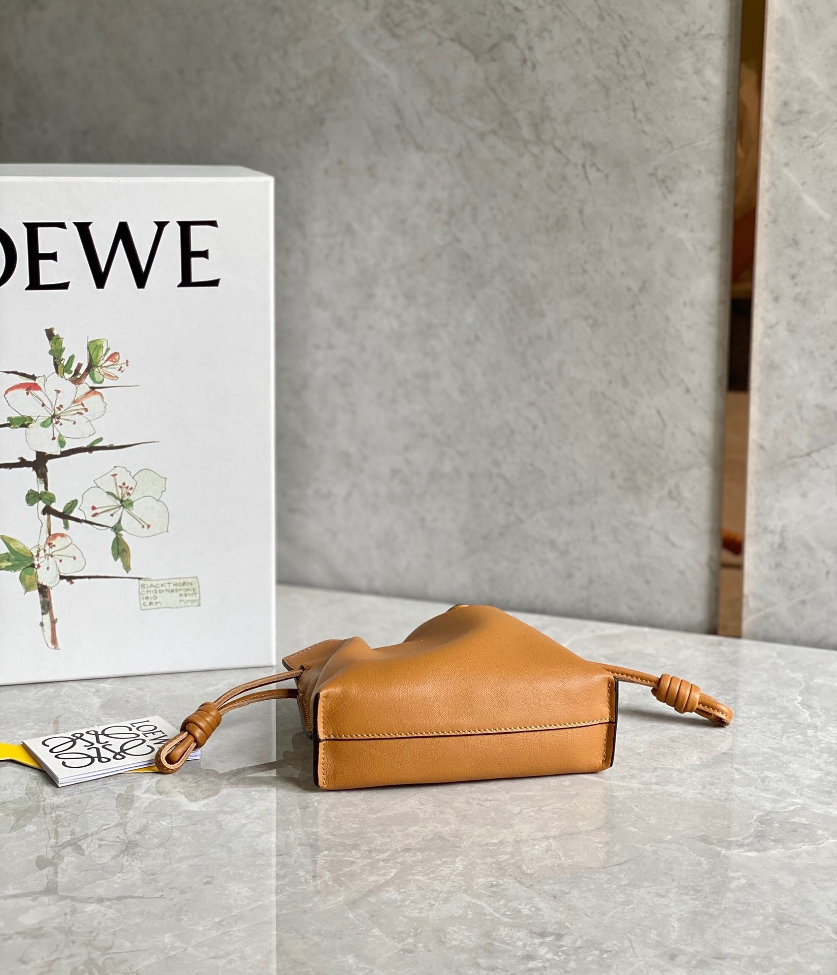 Loewe Flamenco Nano Clutch In Brown Nappa Leather 577