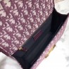 Dior 30 Montaigne Bag In Burgundy Oblique Jacquard Canvas 450