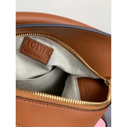 Loewe Small Puzzle Bag In Brown/Pink/Camel Calfskin 562