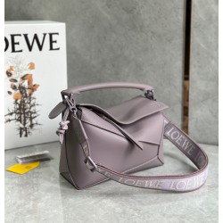 Loewe Puzzle Edge Small Bag In Pale Aubergine Satin Calfskin 451