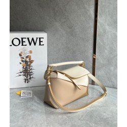 Loewe Puzzle Mini Bag in Multicolor Angora and Beige Calfskin 488