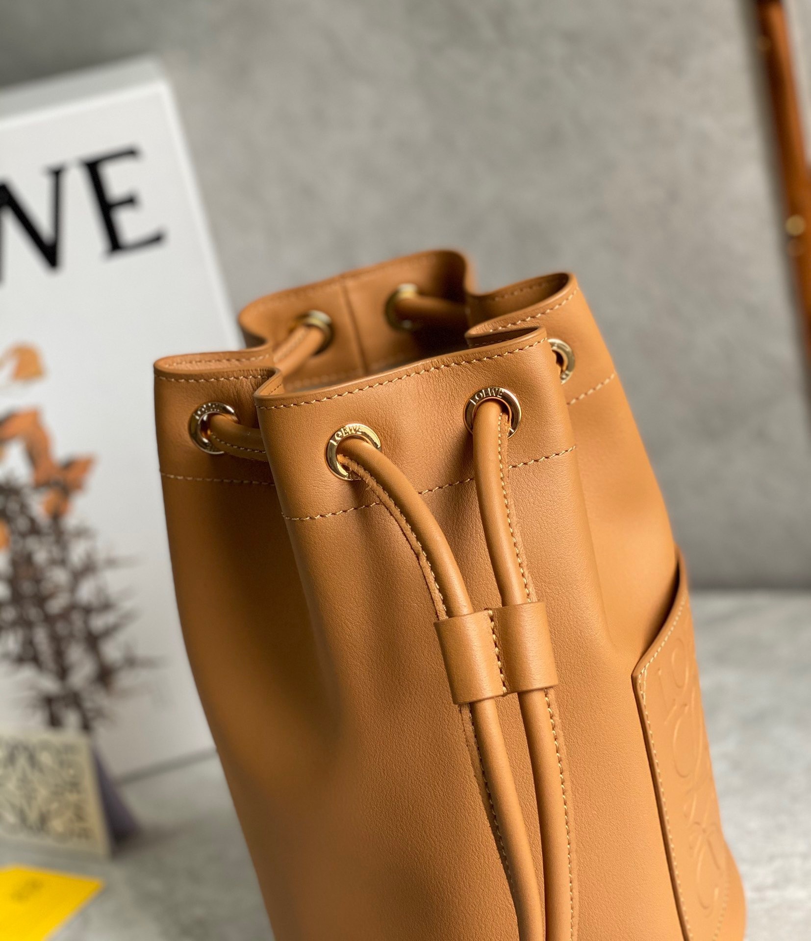 Loewe Small Sailor Bucket Bag In Brown Nappa Leather 532