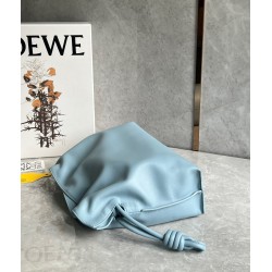 Loewe Flamenco Clutch Bag In Dusty Blue Calfskin 602