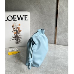 Loewe Flamenco Clutch Bag In Dusty Blue Calfskin 602