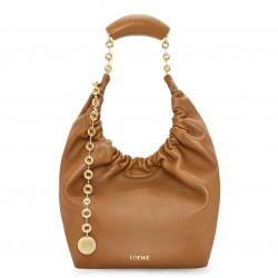 Loewe Small Squeeze Bag in Brown Nappa Lambskin  535