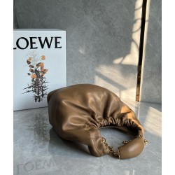 Loewe Small Squeeze Bag in Brown Nappa Lambskin  535