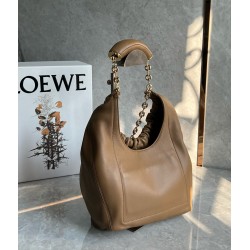 Loewe Small Squeeze Bag in Brown Nappa Lambskin  535