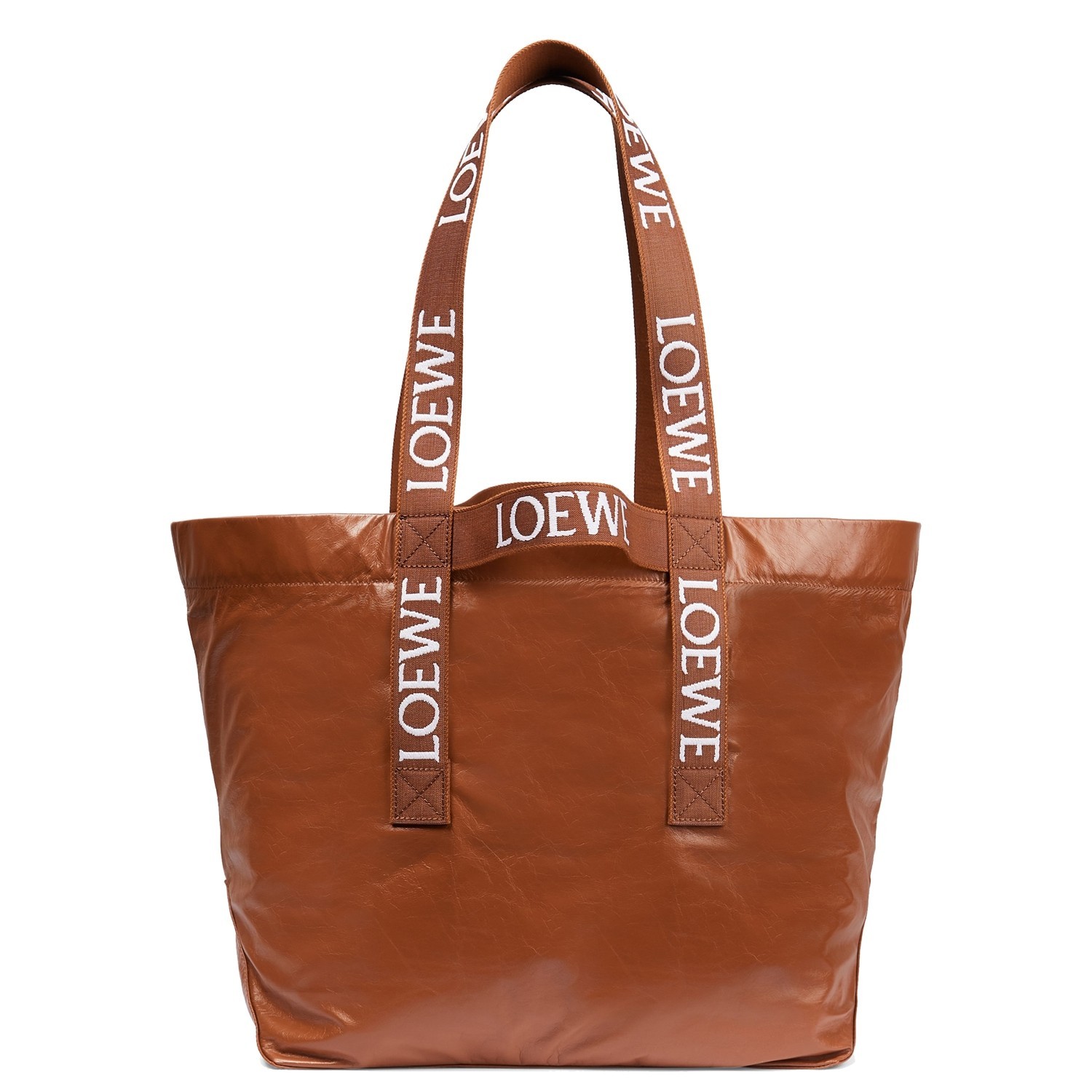 Loewe Fold Shopper Bag in Brown Paper Calfskin 565