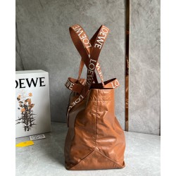 Loewe Fold Shopper Bag in Brown Paper Calfskin 565