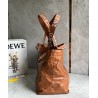 Loewe Fold Shopper Bag in Brown Paper Calfskin 565