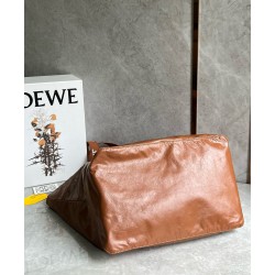 Loewe Fold Shopper Bag in Brown Paper Calfskin 565