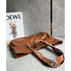 Loewe Fold Shopper Bag in Brown Paper Calfskin 565