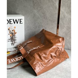 Loewe Fold Shopper Bag in Brown Paper Calfskin 565