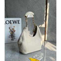 Loewe Small Squeeze Bag in White Nappa Lambskin 568