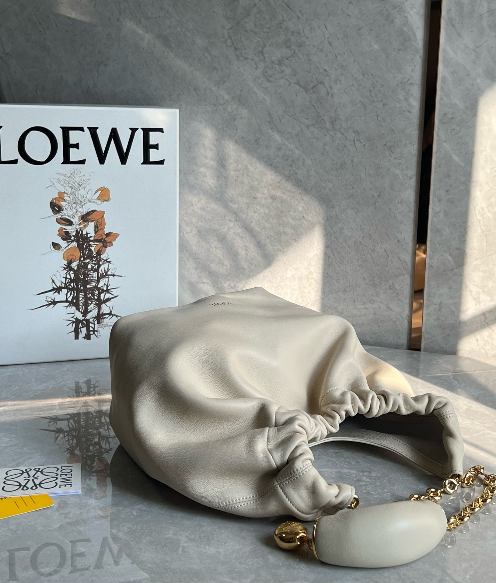 Loewe Small Squeeze Bag in White Nappa Lambskin 568