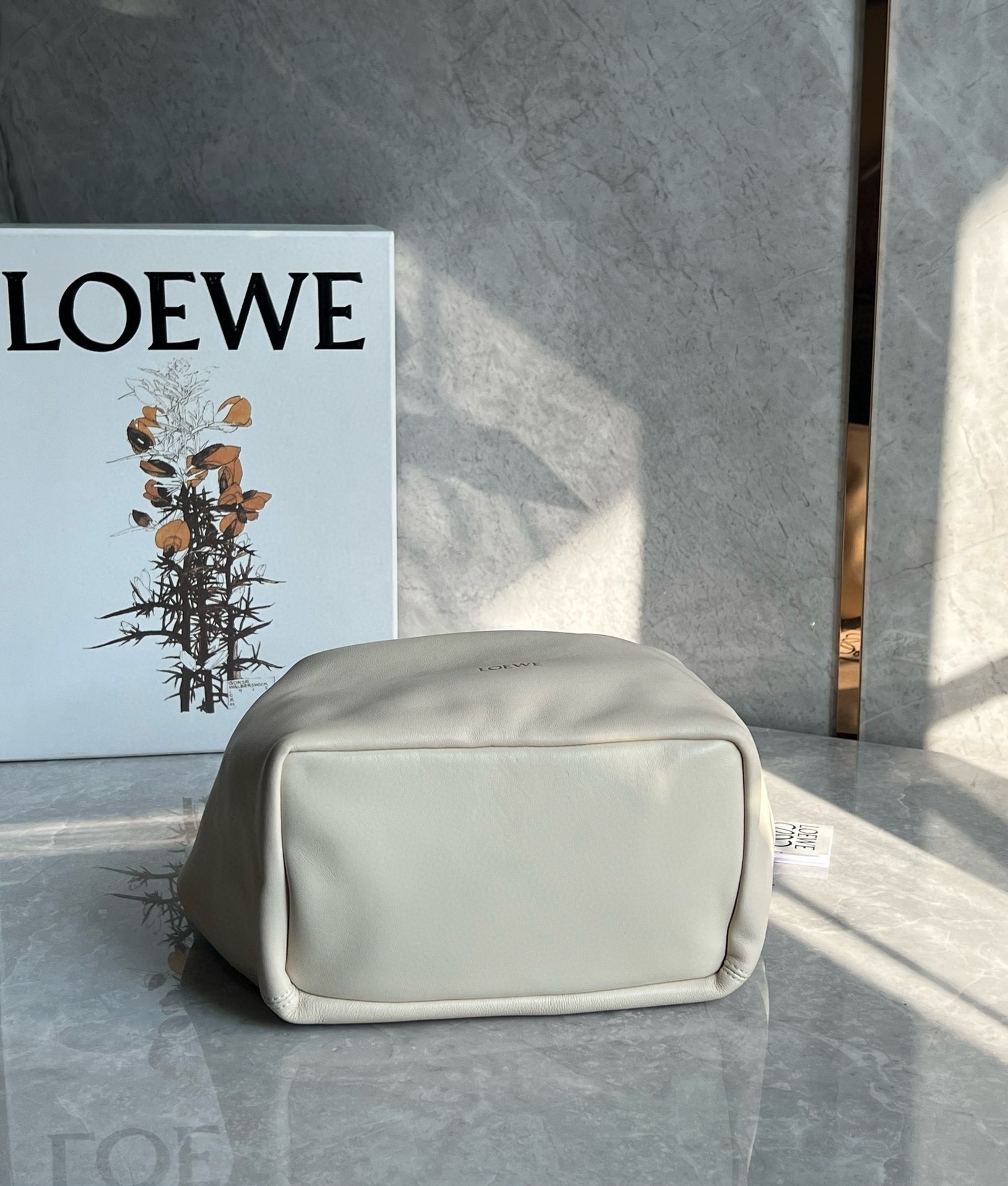 Loewe Small Squeeze Bag in White Nappa Lambskin 568