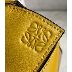 Loewe Puzzle Mini Bag In Ochre/White/Taupe Calfskin 237