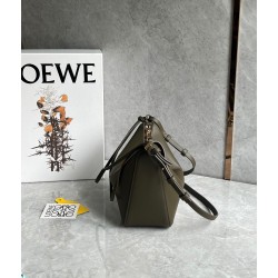 Loewe Mini Hammock Hobo Bag in Dark Green Calfskin  276