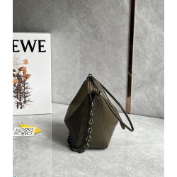 Loewe Mini Hammock Hobo Bag in Dark Green Calfskin  276