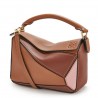 Loewe Mini Puzzle Bag In Brown/Camel/Pink Calfskin 299