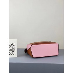 Loewe Mini Puzzle Bag In Brown/Camel/Pink Calfskin 299