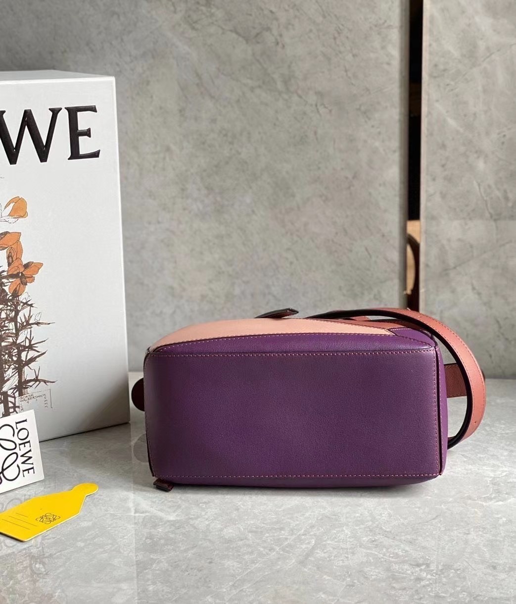 Loewe Puzzle Small Bag In Purple/Caramel/Blossom Calfskin 520