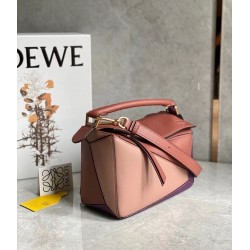 Loewe Puzzle Small Bag In Purple/Caramel/Blossom Calfskin 520