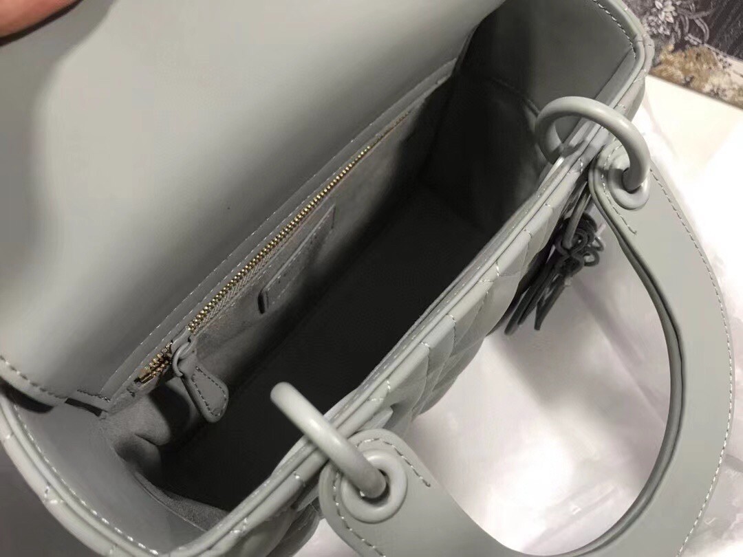 Dior Lady Dior My ABCDior Bag In Gray Ultramatte Calfskin 402