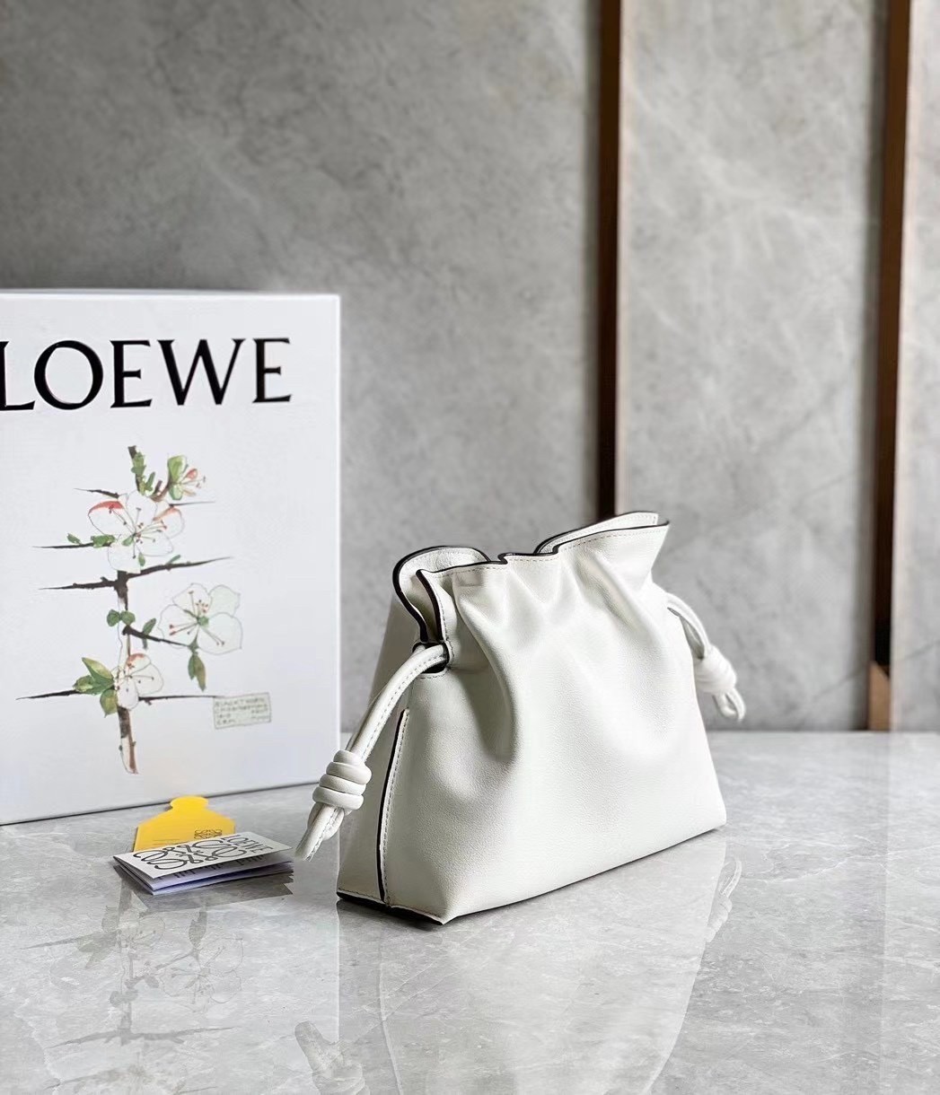 Loewe Flamenco Mini Clutch In White Nappa Leather 635