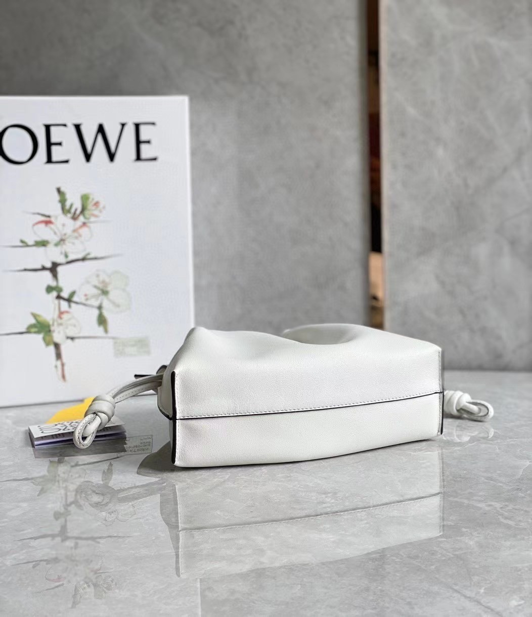 Loewe Flamenco Mini Clutch In White Nappa Leather 635