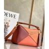 Loewe Small Puzzle Bag In Tan/Orange/Camel Calfskin 677