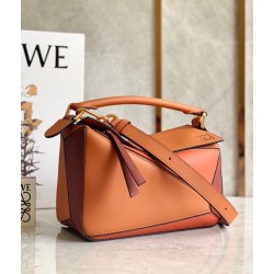 Loewe Small Puzzle Bag In Tan/Orange/Camel Calfskin 677