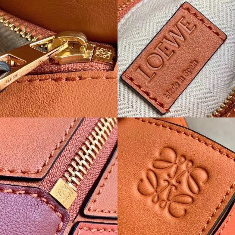 Loewe Small Puzzle Bag In Tan/Orange/Camel Calfskin 677