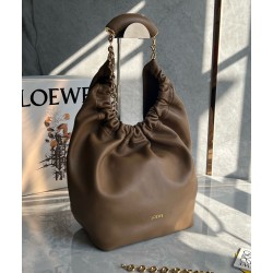 Loewe Medium Squeeze Bag in Brown Nappa Lambskin 532