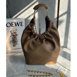 Loewe Medium Squeeze Bag in Brown Nappa Lambskin 532