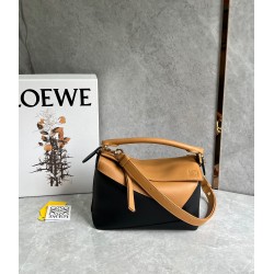 Loewe Puzzle Small Bag in Brown and Black Calfskin 551