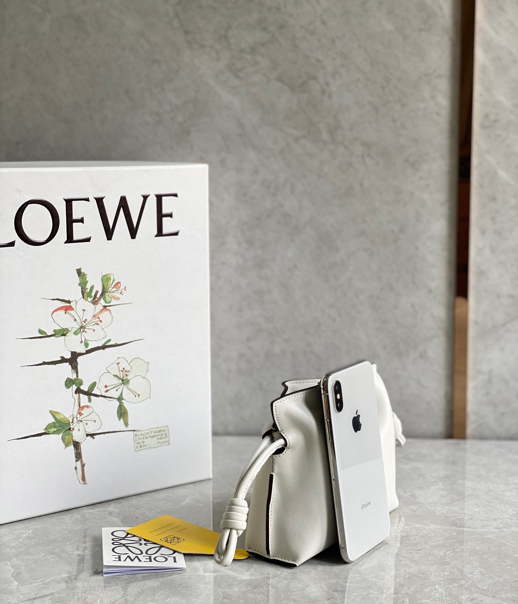 Loewe Flamenco Nano Clutch In White Nappa Leather 664