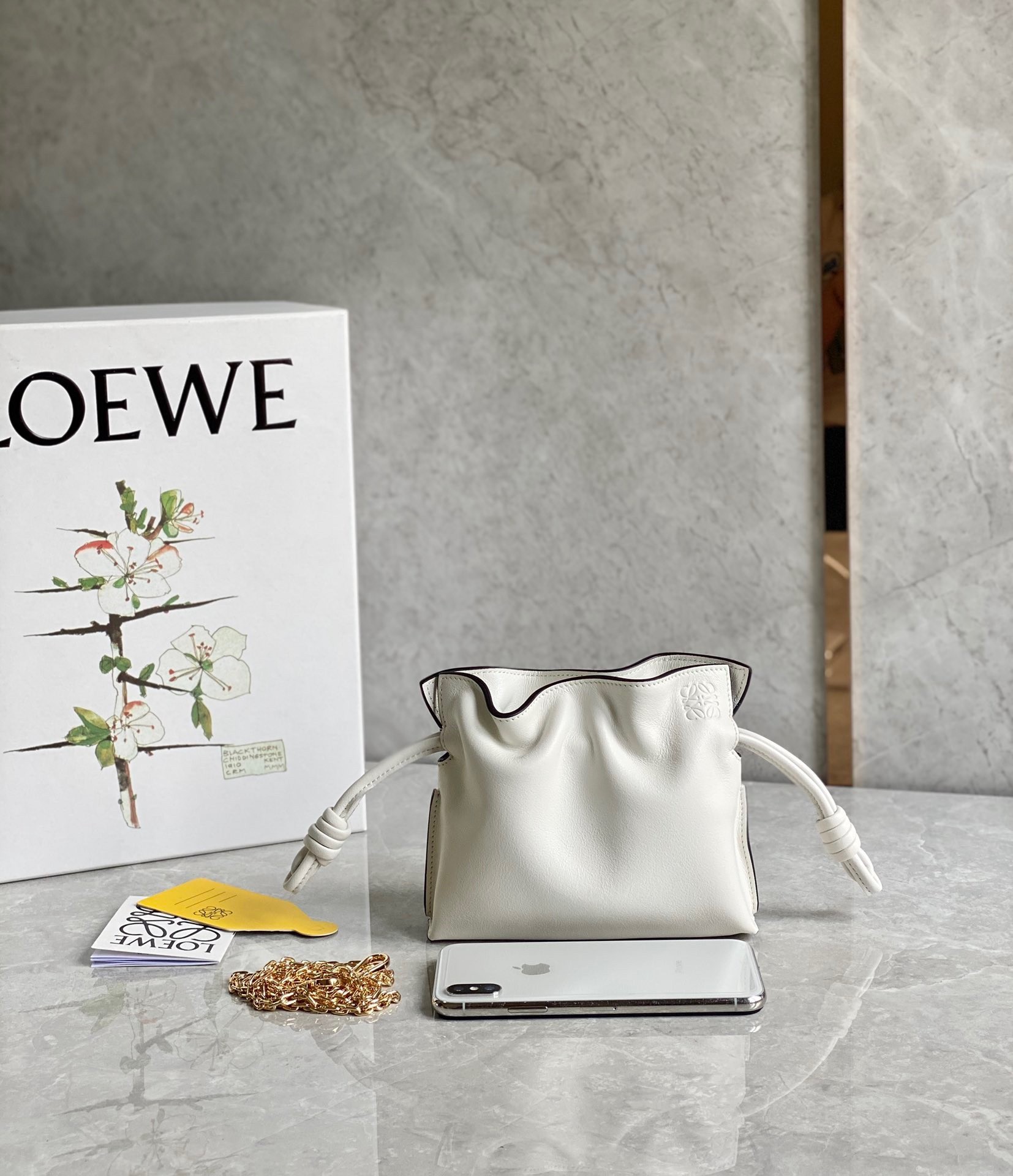 Loewe Flamenco Nano Clutch In White Nappa Leather 664