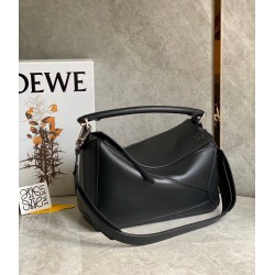 Loewe Puzzle Medium Bag In Black Classic Calfskin 702