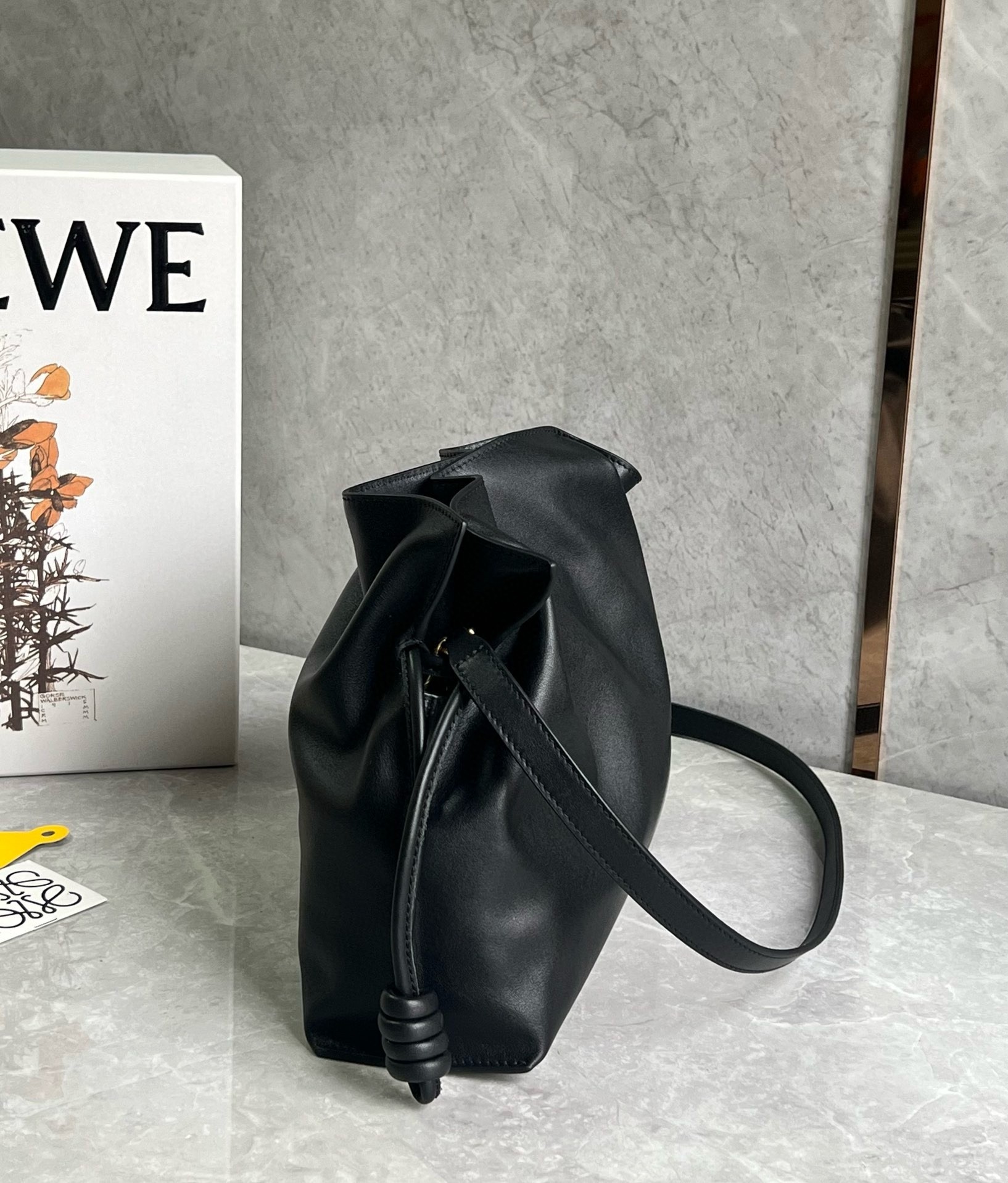 Loewe Flamenco Clutch Bag in Black Nappa Calfskin 764