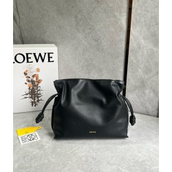 Loewe Flamenco Clutch Bag in Black Nappa Calfskin 764