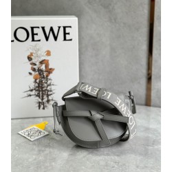 Loewe Gate Dual Mini Bag In Grey Calfskin 538