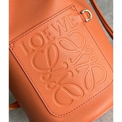 Loewe Small Sailor Bucket Bag In Orange Nappa Leather 585