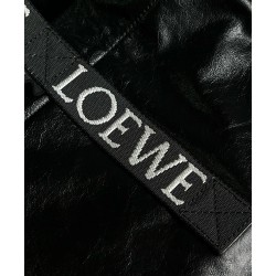 Loewe Fold Shopper Bag in Black Paper Calfskin  634