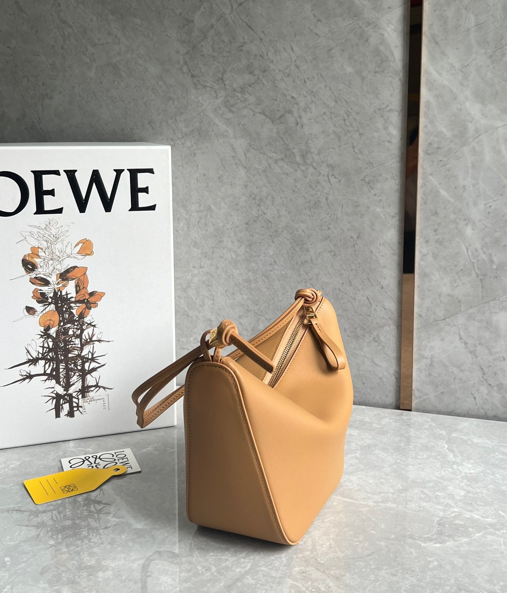 Loewe Mini Hammock Hobo Bag in Light Brown Calfskin 666