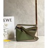 Loewe Puzzle Small Bag In Green/Oat Calfskin 706